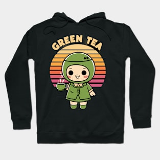 Chibi retro green tea Hoodie